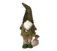 Heaven Sends Standing Christmas Gonk with Green Hat & Gift Sack - Nordic Style Festive Decoration with Faux Fur Beard 45cm