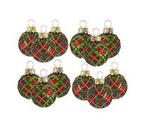 Heaven Sends Tartan Mini Christmas Tree Hanging Baubles - Set of 12 (DDG132)
