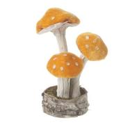 Heaven Sends Velvet Orange Standing Toadstools Autumn Decoration