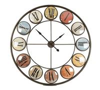 Heaven Sends Very Large Iron Clock Rustic Design Round Numbers Open Dial