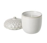 Heaven Sends White Porcelain Pine Cone Candle - Sweet Vanilla Scented Ceramic Jar Candle with Lid - Elegant Autumn Home Fragrance & Seasonal Décor Accent