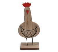 Heaven Sends Wooden Hen With Cage Belly Easter Decoration, Rustic Freestanding Treat Holder 27.5 X 13.5 X 5 Cm