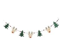Heaven Sends Wooden Reindeer and Christmas Tree Garland 1.2m| Festive Hanging Decorations | Mantlepiece Decorations, Wooden Garlands