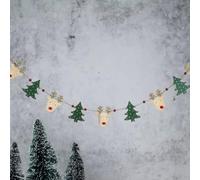 Heaven Sends Wooden Reindeer and Christmas Tree Garland 1.2m| Festive Hanging Decorations | Mantlepiece Decorations, Wooden Garlands