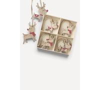 Heaven Sends Wooden Reindeer Christmas Tree Decorations, Set of 8, Natural Wood | Size: 8 Pack Heaven Sends Natural 8 Pack