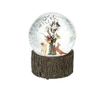 Heaven Sends Woodland Animals Scene Musical Snow Globe on a Decorative Wood Effect Base