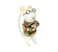 Heaven Sends Wool Mouse in Jumper and Glasses Christmas Decorations