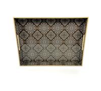 Heaven4you Luxury Rectangular or Round Decorative Tray - Elegant Organizer and Serving Tray for Coffee Table, Kitchen or Vanity (Rectangular Brown)