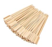 heavenlife 100Pcs Bamboo Barbecue Skewers, 12cm Wooden Paddle Pick Skewers, Grill Kebab Party Sticks for BBQ Cocktails Buffets Fruit Burgers Sandwich Marshmallow