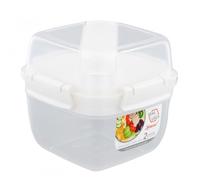 Heavenlife Salad Lunch Box, 1400ml Bento Lunch Box with Divided Compartments, Built-in Reusable Spoon, Leak-Proof, Salad Bowl with Dressing Container for Lunch, Snacks, Fruits