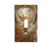 Heavenly Angel Light Switch Cover Plate/Outlet Covers, Soft Cream Cloud Design for Wall Decor, Elegant Thermoplastic Wall Plates, Standard Size Single Toggle
