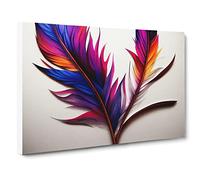 Heavenly Bird Feathers Canvas Print | Gallery Wrapped 30mm Frame Wall Art | 30x20 inches | Ready to Hang | Contemporary Animals Picture | Living Room Bedroom Lounge Office