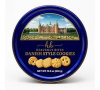 Heavenly Bites Danish Style Butter Cookies in Metal Tin 12 Ounce