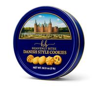 Heavenly Bites Danish Style Butter Cookies in Metal Tin 32 Oz