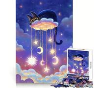 Heavenly Cat Teenagers 1000 Piece Jigsaw Puzzle Recreational Game Clean Joint Pattern Assemble Home Display (38x26cm)