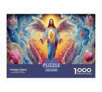 Heavenly Christ Recycled Paper Jigsaw Puzzle 1000 Pc -Winged Figure on Path Challenging Game Toys Gift for Home Wall Decoration52x38cm/1000pcs