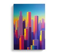 Heavenly City Skyline Canvas Print | Gallery Wrapped 30mm Frame Wall Art | 30x20 inches | Ready to Hang | Abstract Cityscape Picture | Living Room Bedroom Lounge Office