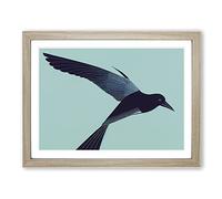 Heavenly Crow Bird Abstract BLK Framed Print | A2 Oak Framed Wall Art | Ready to Hang | Abstract Animal Picture | Living Room Bedroom Lounge Office