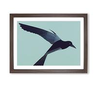 Heavenly Crow Bird Abstract BLK Framed Print | A4 Walnut Framed Wall Art | Ready to Hang | Abstract Animal Picture | Living Room Bedroom Lounge Office