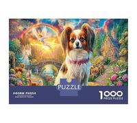 Heavenly Dog Scene Jigsaw Puzzles 1000 Pieces - Perfect Interlocking & Stress Relief Garden Canine View - for Adults Age 14+ 70x50cm/1000pcs Birthday Gift