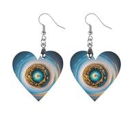 Heavenly Eye Wooden Earrings for Women, Vintage Elegant Wood Jewelry, Lightweight Earrings for Wedding, Party, Everyday Jewelry Gift, Love, Wood, wood