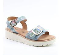 Heavenly Feet Blue Floral Sonja Sandals