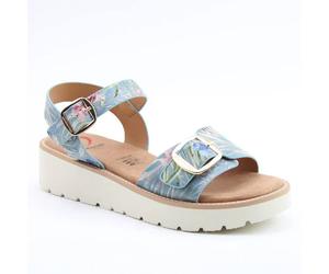 Heavenly Feet Blue Floral Sonja Sandals