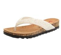 Heavenly Feet Crocus Sparkly Glitter Flip Flop Sandals Vegan Cork Footbed Comfort Slider (White, UK Footwear Size System, Adult, Women, Numeric, Medium, 7)