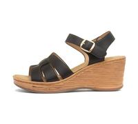 Heavenly Feet Dizzy Womens Black Wedge Sandal - Size 6 - Black