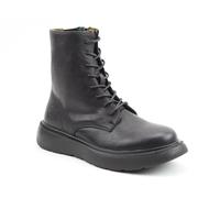 Heavenly Feet Fern Ladies Ankle Boots - LiteSole Collection, Lightweight 8 Eyelet Lace Up Design with Side Zip, Memory Foam Comfort Footbed, Chunky Wedge Sole Boots for Women, Black Size 6