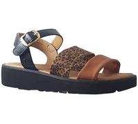 Heavenly Feet Fleur Black/Leopard/Tan Womens Sandals 3 UK
