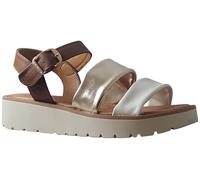 Heavenly Feet Fleur Tan/Gold/White Womens Sandals 8 UK
