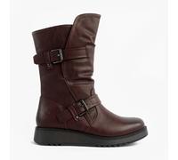Heavenly Feet HANNAH4 Womens Mid Calf Boots Burgundy - UK 5