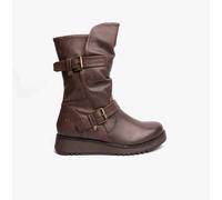 Heavenly Feet HANNAH4 Womens Mid Calf Boots Chocolate - UK 6