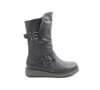 Women's Heavenly Feet HANNAH4 Womens Mid Calf Boots Navy - Black - Size: 8