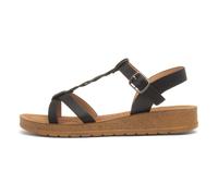 Heavenly Feet Hay Womens Black Wedge Sandal - Size 3 - Black