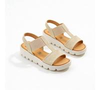 Heavenly Feet Heavenly Feet RITZ SHIMMER Womens Slingback Sandals Beige/Gold - UK 7 - Light Brown