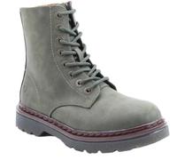 Heavenly Feet Justina 2 Nubuck Lace Up Boots Casual Combat Stylish Flat Everyday Boot (Khaki, UK Footwear Size System, Adult, Women, Numeric, Medium, 5)