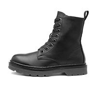 Heavenly Feet Justine 2 Womens Boots - Litesole Collection, Lightweight Ladies Ankle Boots with 8 Eyelet Lace Up Design, Side Zip & Memory Foam Comfort, Combat Style Boots for Women, Black Size 8