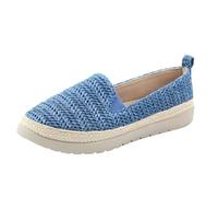 Heavenly Feet Ladies Espadrilles Woven Pattern Slip-On Pumps Comfort Cushioned Insole Jute Style Deck Shoe (Navy, UK Footwear Size System, Adult, Women, Numeric, Medium, 6.5)