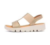 Heavenly Feet Ritz Womens Sandals Low Wedge Comfort Strappy Shoes (Gold Shimmer, UK Footwear Size System, Adult, Women, Numeric, Medium, 8)