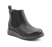 Heavenly Feet Rolo 2 Black Ankle Wedge Boots for Women UK - Lightweight Vegan Friendly Chelsea Boots with Memory Foam Footbed, Elastic Panel, Side Zip & Pull Tab, Fall Shoes Black Size 5