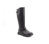 Heavenly Feet Rubymae2 Ladies Tall Calf Boots Vegan Friendly Memory Foam Insoles Twin Buckle Detail Black and Brown (Black, UK Footwear Size System, Adult, Women, Numeric, Medium, 4)