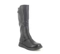 Heavenly Feet Rubymae2 Ladies Tall Calf Boots Vegan Friendly Memory Foam Insoles Twin Buckle Detail Black and Brown (Black, UK Footwear Size System, Adult, Women, Numeric, Medium, 5)