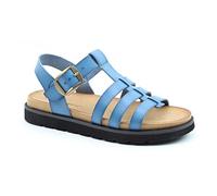 Heavenly Feet Saltwater Womens Sandal Gladiator Buckle Summer Strap Shoe (Blue, UK Footwear Size System, Adult, Women, Numeric, Medium, 8)