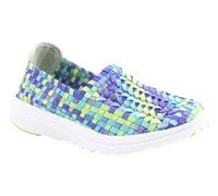 Heavenly Feet Slip On Casual Woven Trainer Lightweight Summer Beach Sports Shoes (Apple-Multi, UK Footwear Size System, Adult, Women, Numeric, Medium, 4)