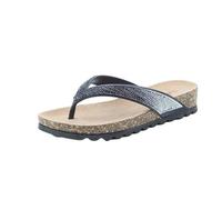 Heavenly Feet Sparkly Summer Sandals Flip Flops Chunky Soles Toe Post Sandals (BRIDGET/BLACK, UK Footwear Size System, Adult, Women, Numeric, Medium, 4)