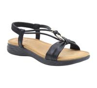 Heavenly Feet Womens Chime Black T-Bar Vegan Sandals - 4 UK 37 EU