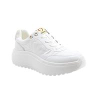 Heavenly Feet Women's Fashion Trainers Litesoles Platform Chunky Vegan Friendly Memory Foam Insole Peace (White, UK Footwear Size System, Adult, Women, Numeric, Medium, 6.5)