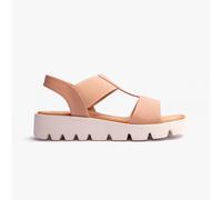 Heavenly Feet Women's Ritz Slip On Wedge Sandals in Light Brown | Size: 5 Heavenly Feet Light Brown 5